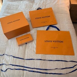 Louis Vuitton Empty Boxes Bags and Ribbon Set
